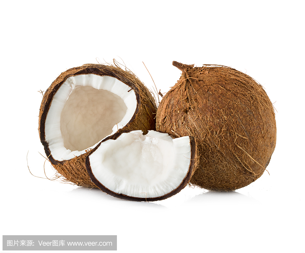 椰子孤立在白色背景上